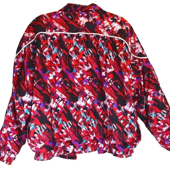 Vintage 80’s Large Spray Nylon Zip Bomber Style Windbreaker, Large - Picture 8 of 9